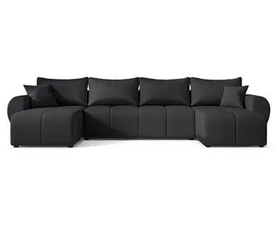 Produktbild von AX LIVING Malatya U Couch mit Schlaffunktion Ecksofa Schwarz modern 311cm