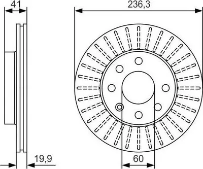 Produktbild von 2x BOSCH Bremsscheibe 0 986 479 S98 für OPEL Corsa B Schrägheck (S93) 41mm 236mm