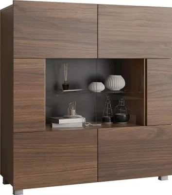Produktbild von MIRJAN24 Kommode Calabrini 1, Stilvoll Wohnzimmer, Komode mit zwei Drehtüren (Farbe: Nuss Warmia)