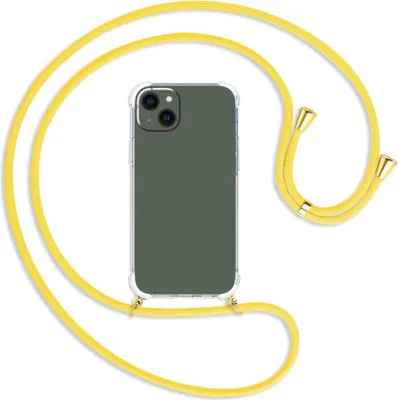 Produktbild von Handykette Backcover-Schutzhülle mit Band (Metall goldfarben) für Apple iPhone 14 Plus (6.7'') - gelb
