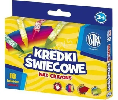 Produktbild von Astra Kredki Świecowe Okrągłe 18 Kolorów