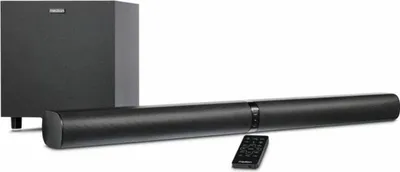 Image de MEDION P64150 2in1 Convertible Bluetooth TV Soundbar with Radio Subwoofer (Barre de son 2.1, 2 x 30 watts, 60 watts subwoofer, montage mural, HDMI ARC avec CEC, AUX, entrée optique)