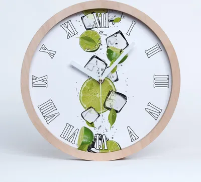 Produktbild von Holzuhr 25fi cm wanduhr - weiße Spitzen - Kalk Eis