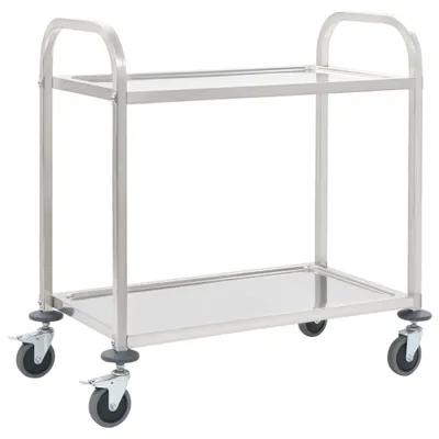 Obrázek produktu pro Dvoupatrový servírovací vozík 95 x 45 x 83,5 cm Nerezová ocel