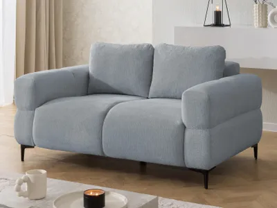 Produktbild von Cardea - Modernes 2-Sitzer-Sofa in Bubble-Optik aus weichem Grau Strukturstoff mit hohem Sitzkomfort