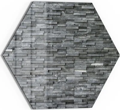 Produktbild von DEQORI Magnettafel Glas 55x48 cm 6-eckig 'Natursteinmauer' beschreibbar Whiteboard