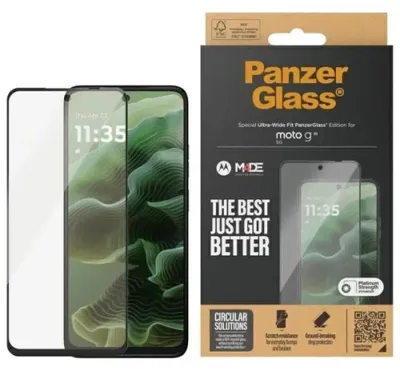 Produktbild von PanzerGlass ® Displayschutz Motorola moto g56 5G | g35 5G | Ultra-Wide Fit, Motorola, Motorola - Moto G35 5G, Trockene Anwendung, Kratzresistent, Schockresistent, Transparent, 1 Stück(e)