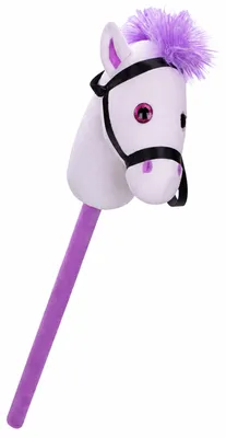 Obrázek produktu pro Koník na tyči plyšový 75cm - bílý