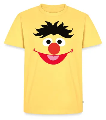 Produktbild von Spreadshirt Sesamstraße Ernie Gesicht Kostüm Karneval Männer Premium T-Shirt, XXL, Pastellgelb
