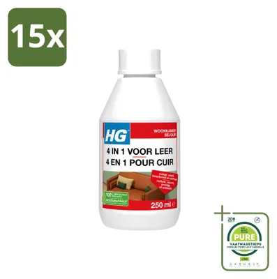 Produktbild von 15 x HG 4-in-1 Lederpflege - Reinigt, pflegt und schützt - 250 ml - Großpackung - 15 Stücke