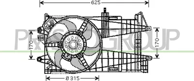 Produktbild von PRASCO FT133F007 Lüfter Motorkühlung Kühlerlüfter für FIAT PUNTO (188) Wasserkühler
