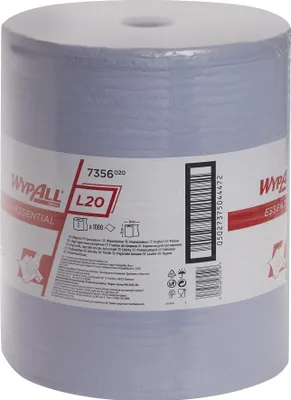 Immagine prodotto di Panno di pulizia WYPALL L20 7356 L380xL350ca.mm 2 veli blu 1 rl.x 1000 pz.
