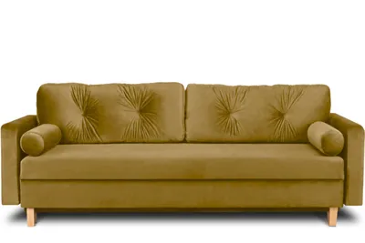 Obrázek produktu pro Konsimo rozkládací pohovka pro 3 osoby s rozkládací plochou na ležení 196x150 cm "ERISO", žlutá, látka, skandinávská, 220x80x100cm