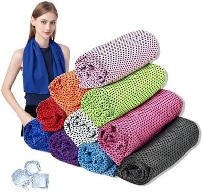 Produktbild von Eymobad Kühlendes Handtuch Set, Kühltuch Sport – Mikrofaser Cooling Towel für Fitness, Gym & Yoga – Schnelltrocknend, Leicht