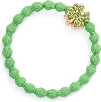 Produktbild von By Eloise London Gold Diamanté Clover Leaf Apple Green