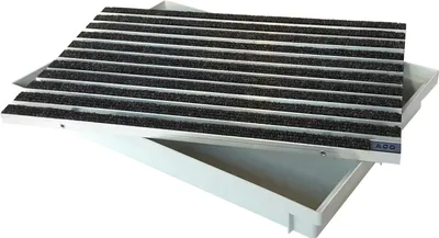 Produktbild von ACO 600x400mm Fußmatte Rips anthrazit mit Bodenwanne Vario Light Schuhabstreifer Abtreter