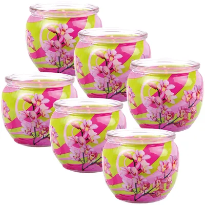 Immagine prodotto di Candele profumate motivo 6-pack in un barattolo, lungo tempo di combustione e profumo piacevole ( magia fiore )