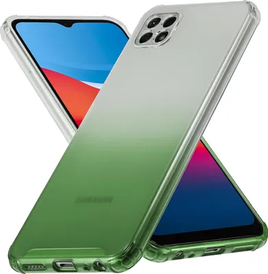 Produktbild von Conie Farbverlauf Schutzhülle für Samsung Galaxy A22 5G Silikon Case Kamera Schutz Cover Hülle in Grün matt