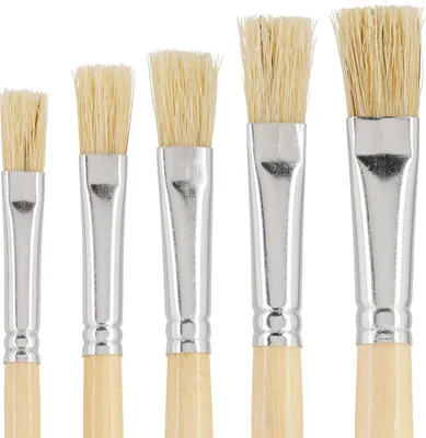 Produktbild von VBS Flachpinsel Set 5 Stück Pinsel für Malerei und Kunst 2 bis 10 cm