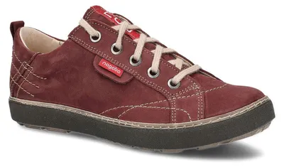 Produktbild von nagaba Halbschuhe Damen Lederschuhe Frauen Schnürschuhe, Dunkelrot, 38