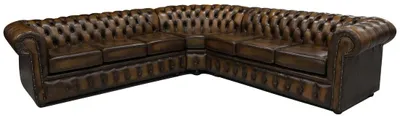Image de Canapé Chesterfield en cuir Canapé rembourré Canapé d'angle Ensemble de salon Canapés rembourrés