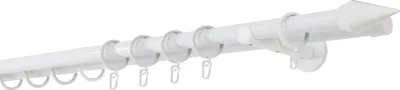 Produktbild von Gardinenstange auf Maß 20mm Kegel 2-lauf Wandträger 12cm Farbe: Weiß, Größe: 290cm