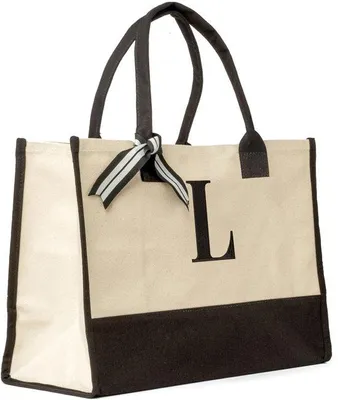 Produktbild von Ibenzoa® Große Canvas-Tasche – geräumige Canvas-Tasche aus 100% Baumwolle (42 x 29 x 17 cm), , monogrammierbar, mit verstärktem Boden
