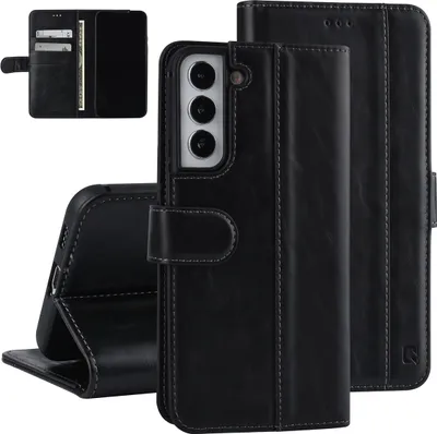 Zdjęcie produktu dla UNIQ Akcesorium Samsung Galaxy S22 Plus Etui typu książka - Uchwyt na 3 karty - Magnetyczne zamknięcie - Czarny
