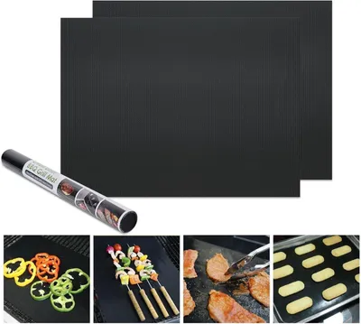 Image de Tapis de cuisson 32x50cm pour fours à convection, revêtement antiadhésif - Accessoires de cuisine propres & résistants (Noir 2
