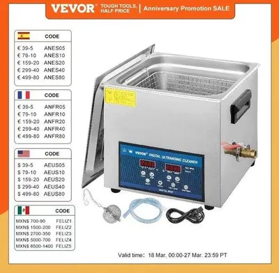 Obrázok produktu pre Výkonný ultrazvukový čistič s objemom 10 l na karburátory a ďalšie zariadenia