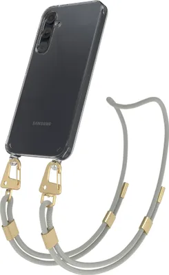 Produktbild von EAZY CASE Handykette für Samsung Galaxy A35, Transparente Silikonhülle mit Band, Clear Case, abnehmbar in  Beige
