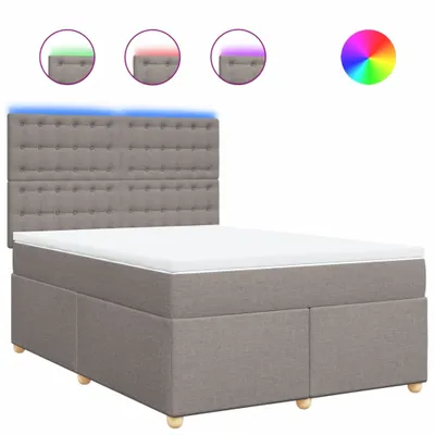 Produktbild von Boxspringbett mit Matratze Taupe 140x190 cm Stoff