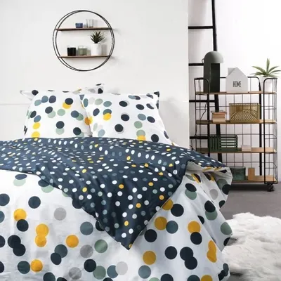 Image de Parure de lit Today Sunshine, 220x240 cm, 100% Coton imprimé pois, 57 fils/cm