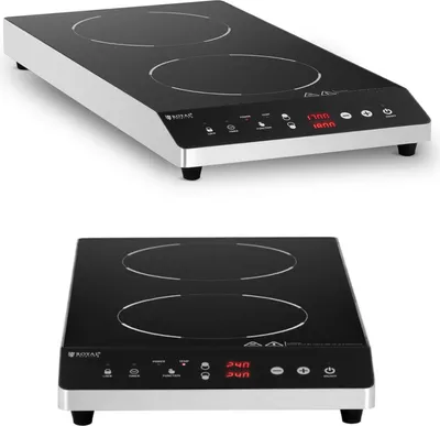 Zdjęcie produktu dla Kuchenka Płyta Indukcyjna Nastawna 2 Pola Grzewcze Śr. 26 Cm Led 1800 W