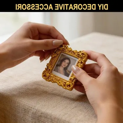 10 Mini-Fotohalter im Vintage-Stil, Barockdesign, Gold und Silber, für Fotos von 1,6 bis 2,2 Zoll, dekorative Wanddekoration