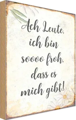 Produktbild von vianmo Holzschild 18x12 cm Ach Leute ich bin soo froh