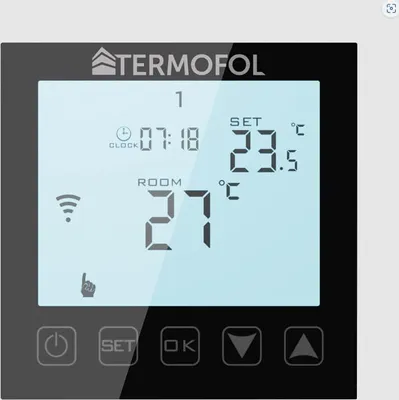 Produktbild von Termofol Heizungsthermostat, Heizkörperthermostat IP20, Thermostat für Heizfolie Fußbodenheizung, TF-H1 Schwarz