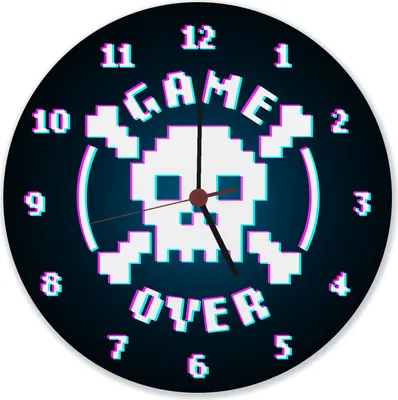 Produktbild von Game Over Totenkopf Wanduhr aus Alu