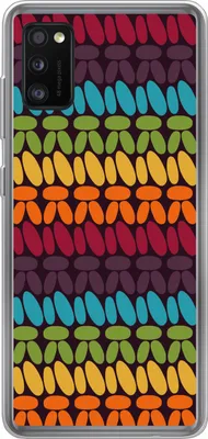 Produktbild von MuchoWow® Handyhülle Schutzhülle Hülle für Telefoonhoesje Samsung Galaxy A41 Häkelmuster - Retro - Regenbogen Silikon Softcase Handy Hülle - Mobiltelefon
