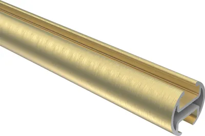 Produktbild von Interdeco Innenlaufprofil / Profilstange für Innenlauf-Gardinenstangen 20 mm Ø Messing-Optik, 100 cm