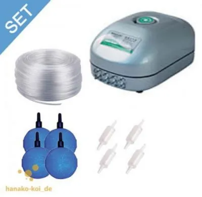 Produktbild von Hailea ACO-9630 Belüfter-Set mit regelbarer Membranpumpe und Belüftersteinen