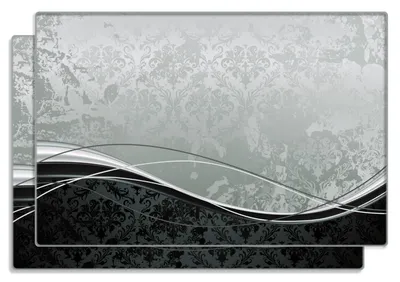 Produktbild von Wallario Frühstücksbrettchen 2er Set aus Glas, je 20 x 30 cm, mit rutschfesten Füßen, Motiv Grau-schwarze Schnörkelei mit Wellen