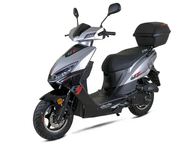 Produktbild von Motorroller Sonic 50 ccm 25km/h, Euro 5, silber-schwarz mit Top Case, GT Union