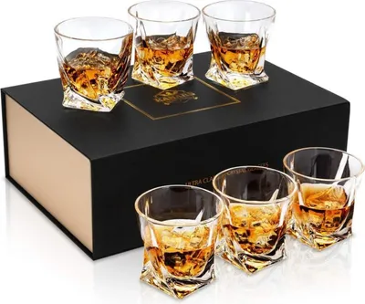 Zdjęcie produktu dla Zestaw szklanek do whisky ze szkła kryształowego 6-częściowy prezent 300 ml Luksusowa przyjemność