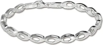 Image de SilberDream Bracelet dames ovale argent sterling mat 19cm argent SDA401