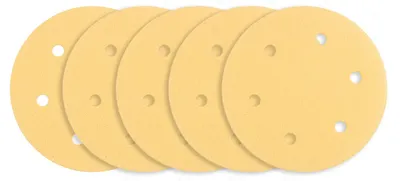 Immagine prodotto di Carta abrasiva a velcro, 225 mm, grana K120, confezione da 5 pezzi, con 6 fori, compatibile con smerigliatrici 59G264, 59G265
