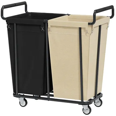 Image de Panier à linge de 360 litres sur roulettes, avec 2 compartiments