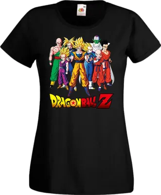 Obrázok produktu pre Dámske Tričko Anime Manga Dragon Anime Manga Ball Z 12 Z-Fighters, Lady L / čierna