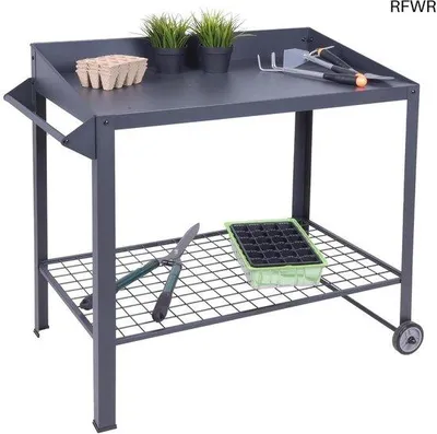 Productafbeelding van Metalen tuintafel met roosterblad - 90 x 55 cm