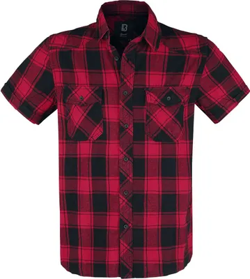 Produktbild von Brandit Kurzarmhemd Herren Checkshirt halfsleeve schwarz/rot M